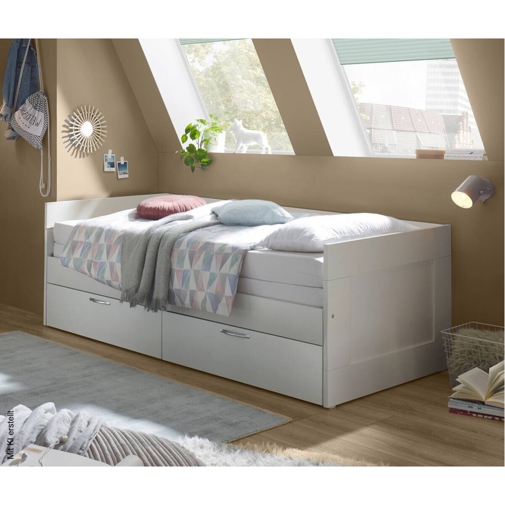 Funktionsbett weiß Liegefläche B/L: ca. 90x200 cm