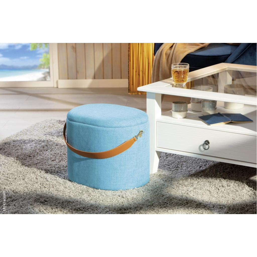 Inter Link Hocker Dilia hellblau MDF B/H/T: ca. 42x36x30 cm