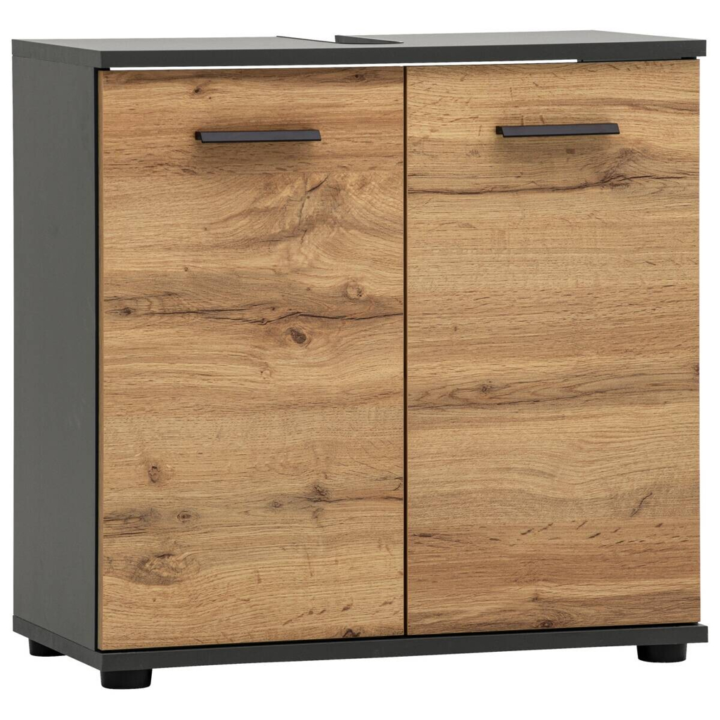 Waschbeckenunterschrank Lanos Eiche Nachbildung anthrazit B/H/T: ca. 60x60x33 cm