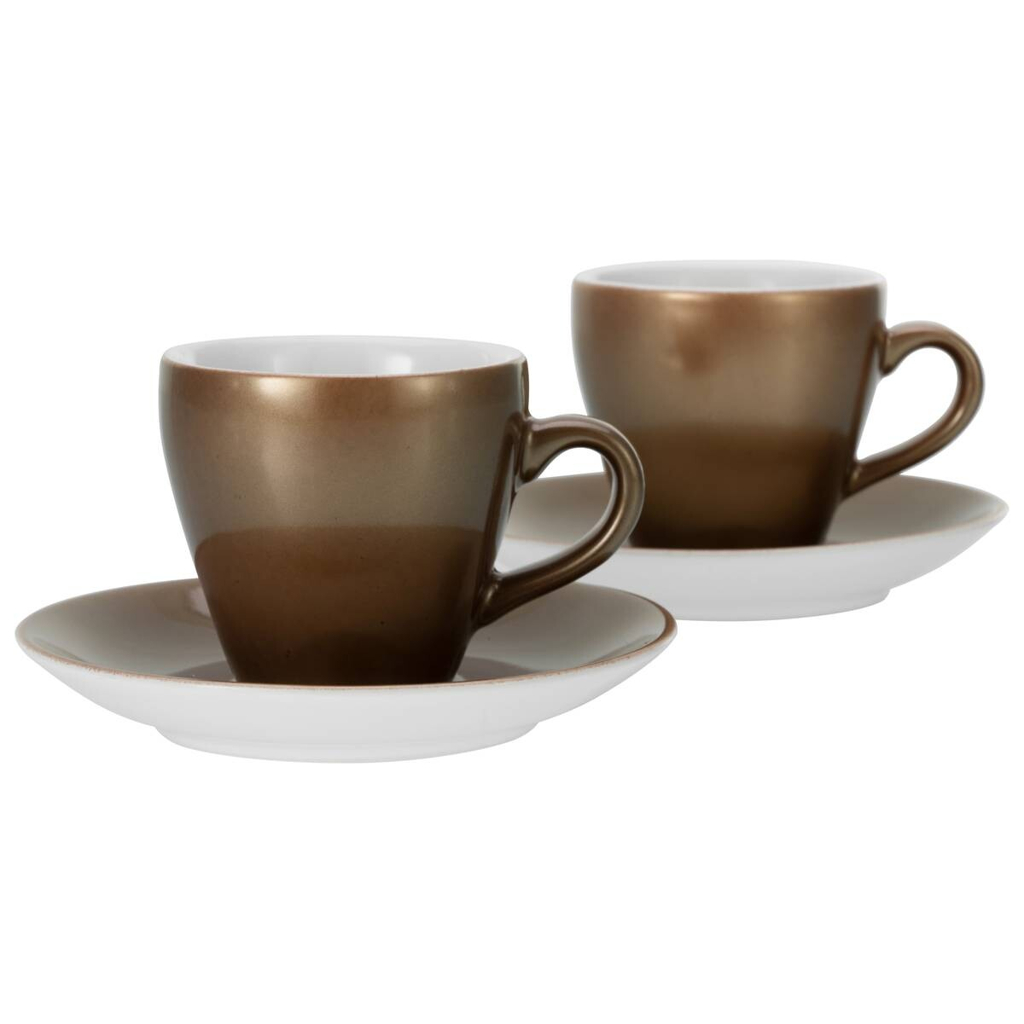 CreaTable Espressotassenset Golden Days gold Steinzeug 4 tlg.
