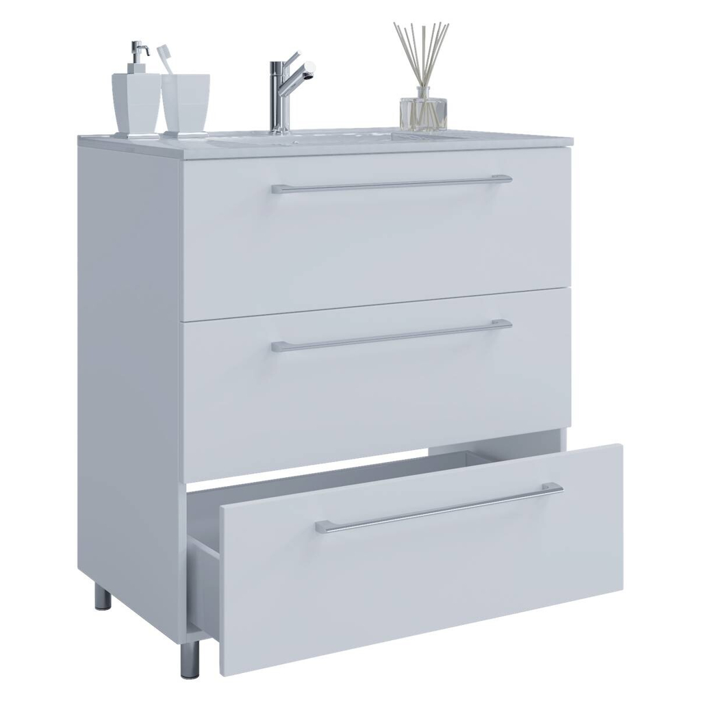 VCM Möbel Badblock 2tlg-Schubo weiß weiß B/H/T: ca. 80x86x46 cm 509773100