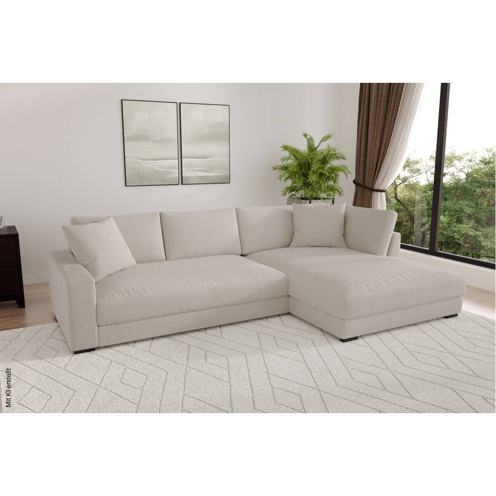 Ecksofa Greige Microfaser B/H/T: ca. 300x83x190 cm