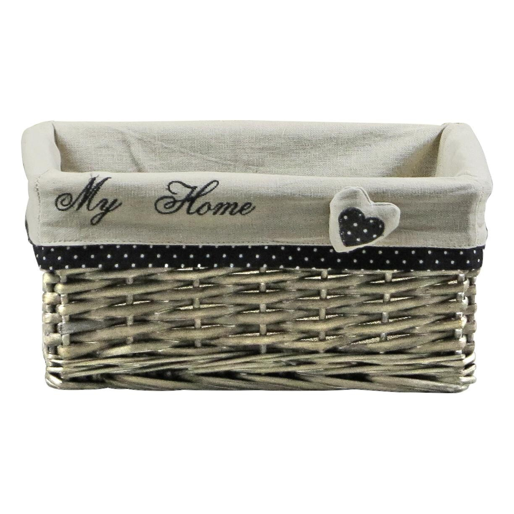 POCOline Aufbewahrungskorb dunkelgrau Weide B/H/L: ca. 20x13x30 cm