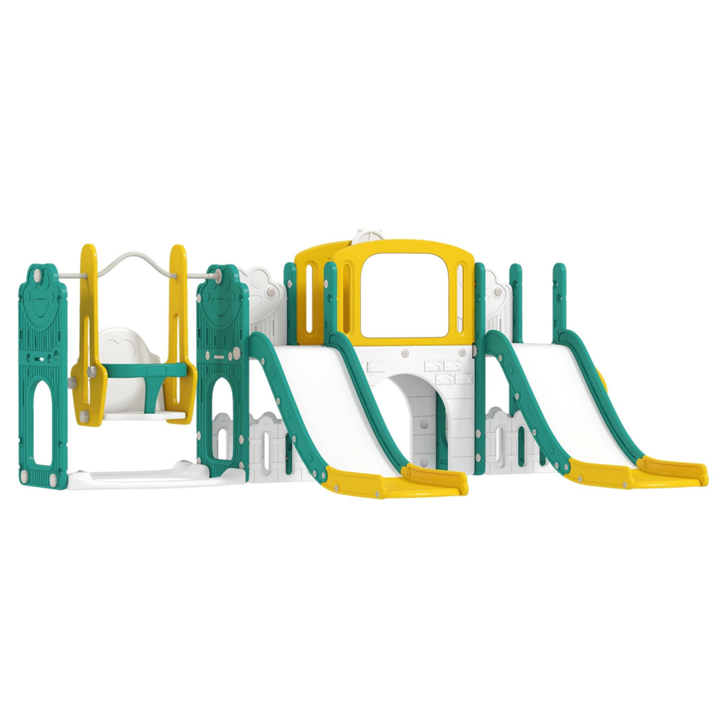 AIYAPLAY Kinderschaukel & Kinderrutsche Set gelb B/H/L: ca. 150x94x250 cm