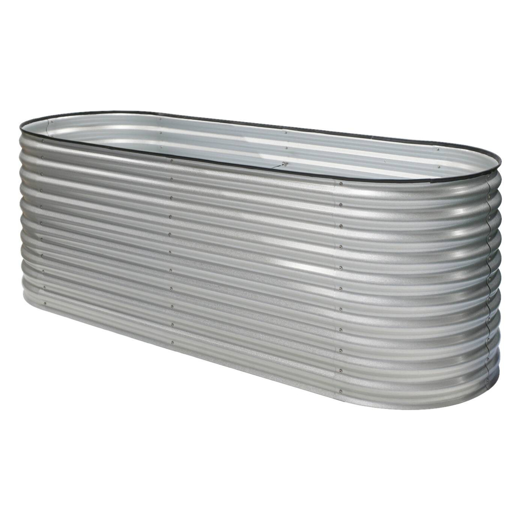 Westmann Hochbeet Oval silber Metall B/H/L: ca. 80x82x240 cm