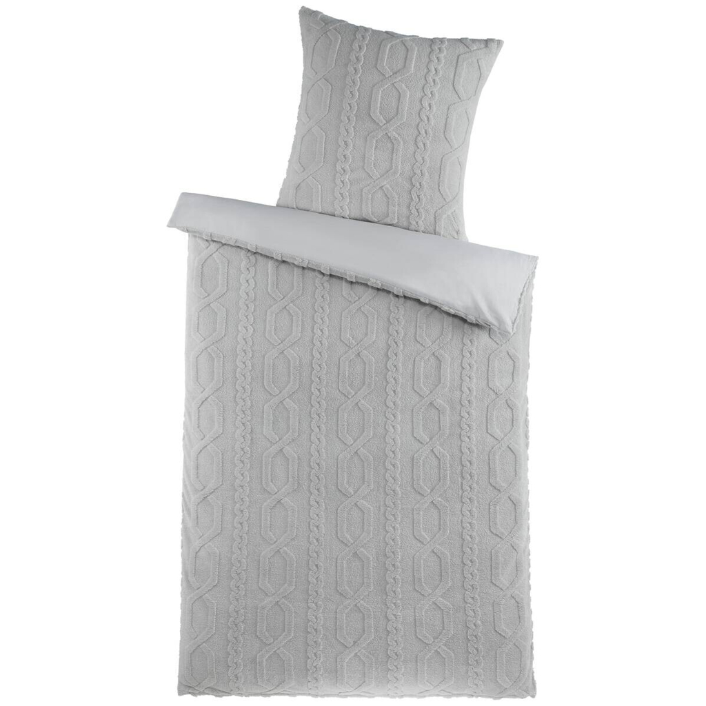 Microfaser Bettwäsche Flanell silber Polyester B/L: ca. 135x200 cm
