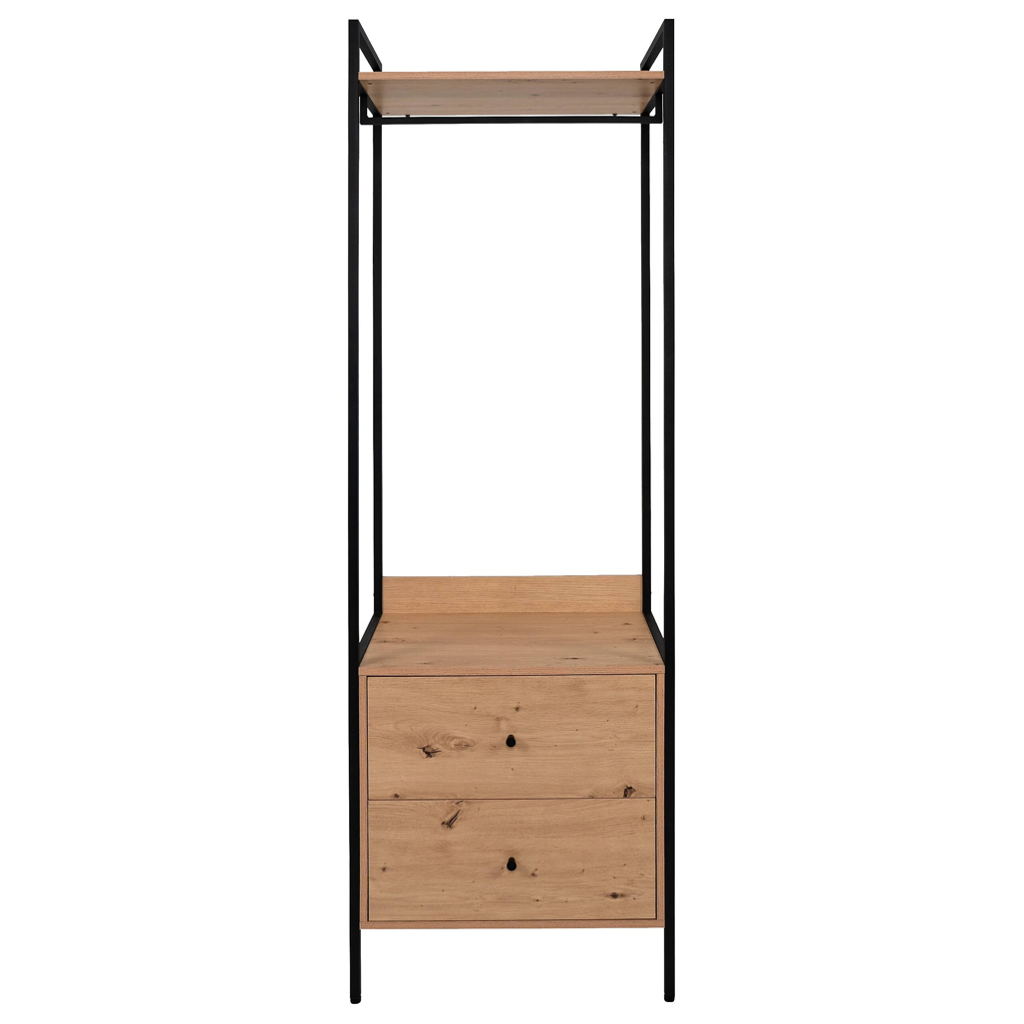 Garderobe Dhaka Eiche Nachbildung schwarz B/H/T: ca. 64x190x40 cm