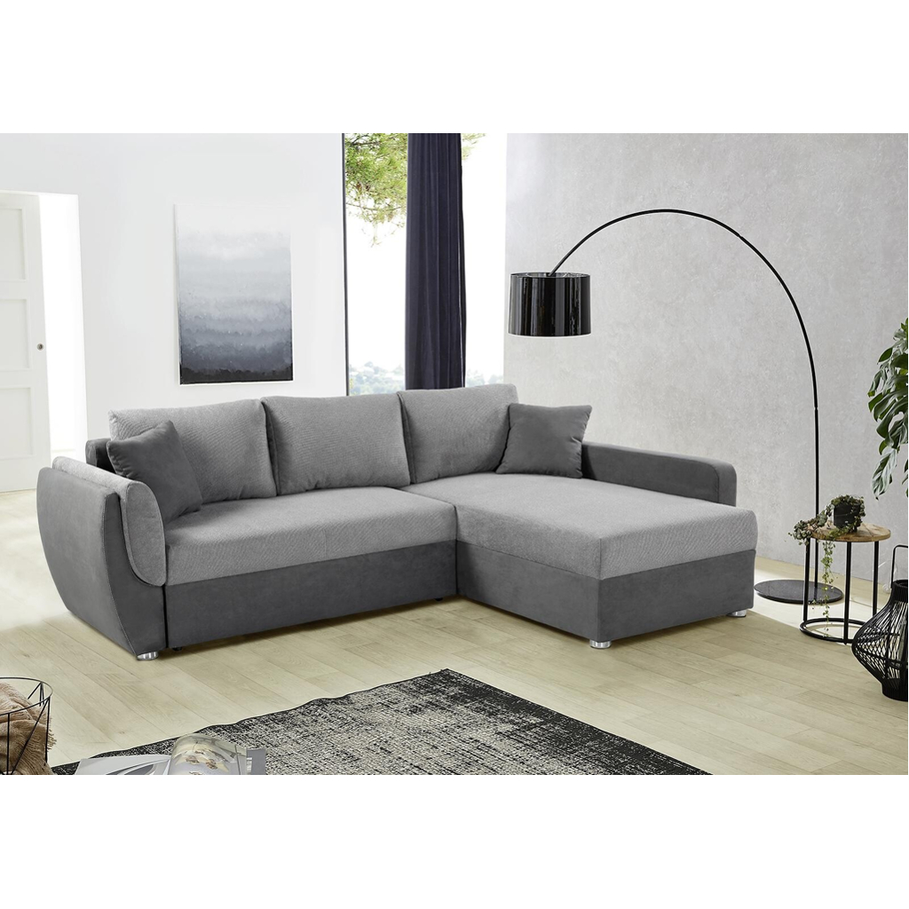 Ecksofa mit Bettfunktion und Bettkasten anthrazit grau Polyester B/H/T: ca. 247x82x178 cm