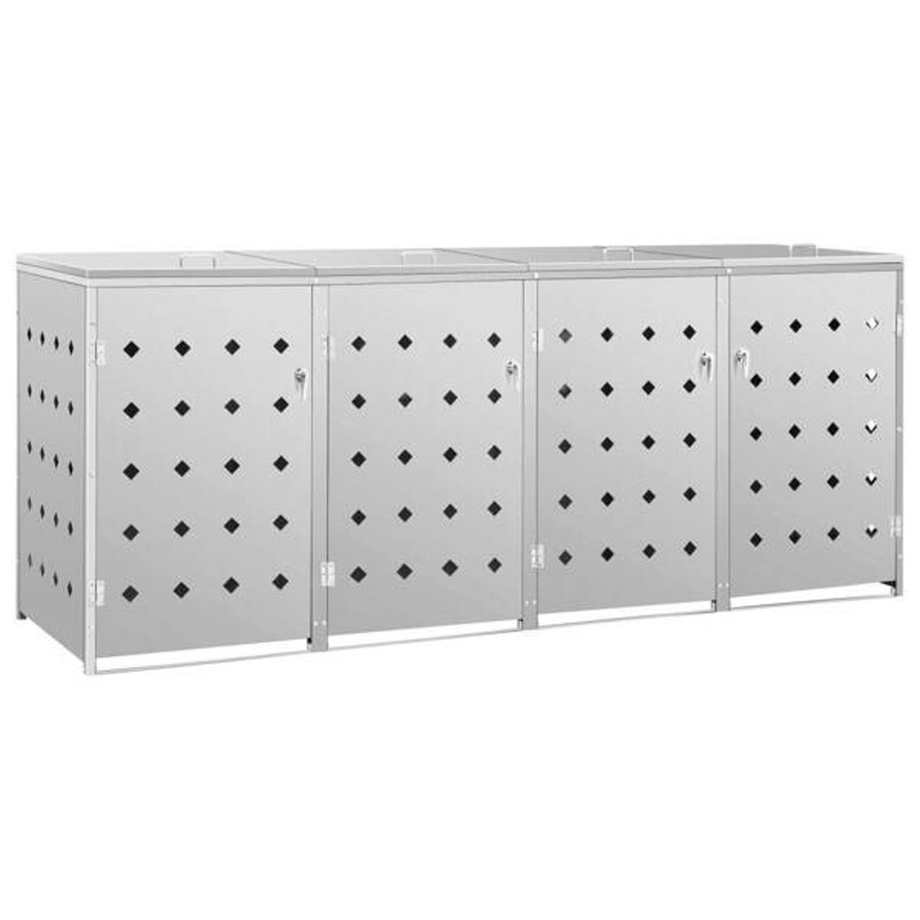 Mülltonnenbox silber B/H/L: ca. 78x115x276 cm