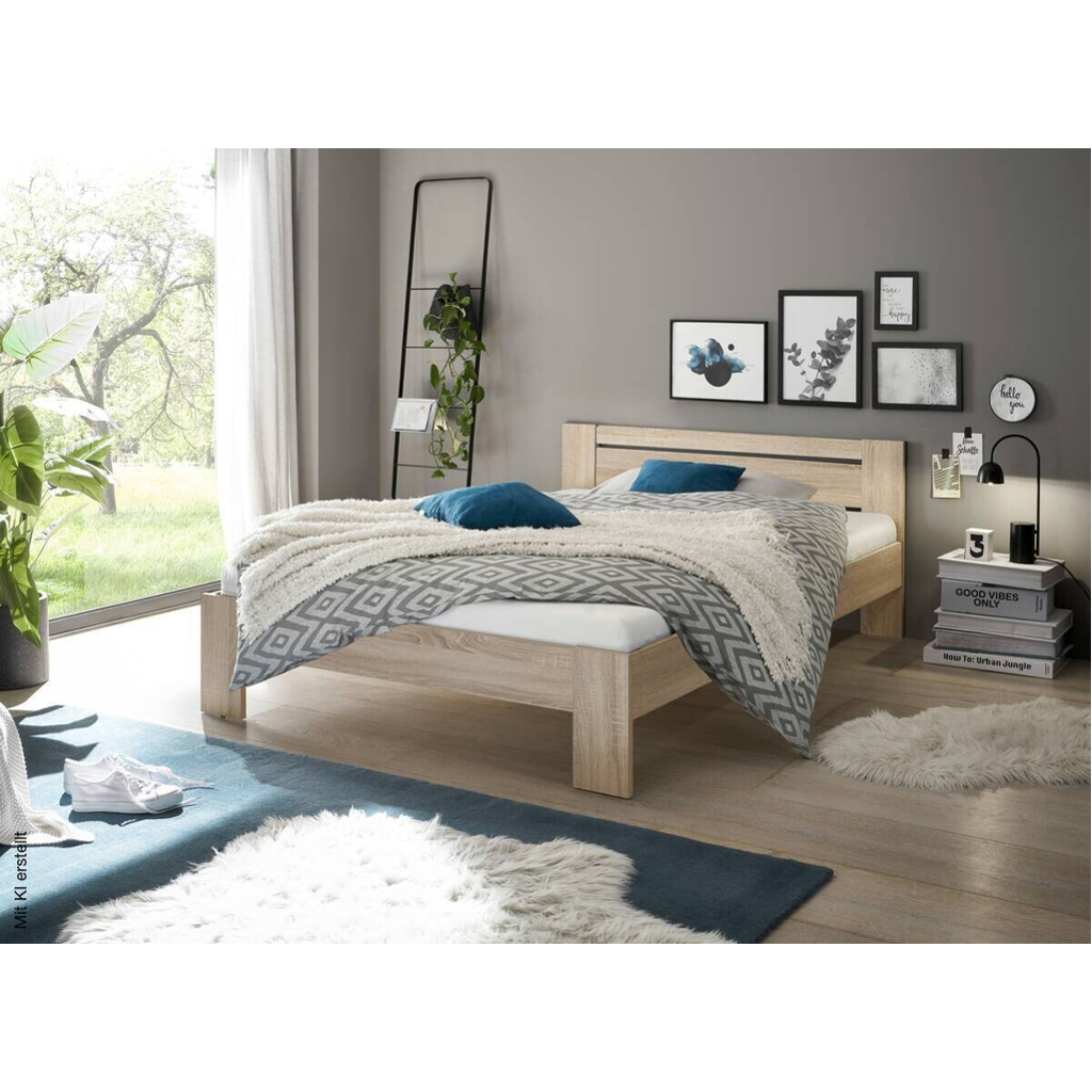 Futonbett Cannes Eiche Sonoma Nachbildung Liegefläche B/L: ca. 140x200 cm