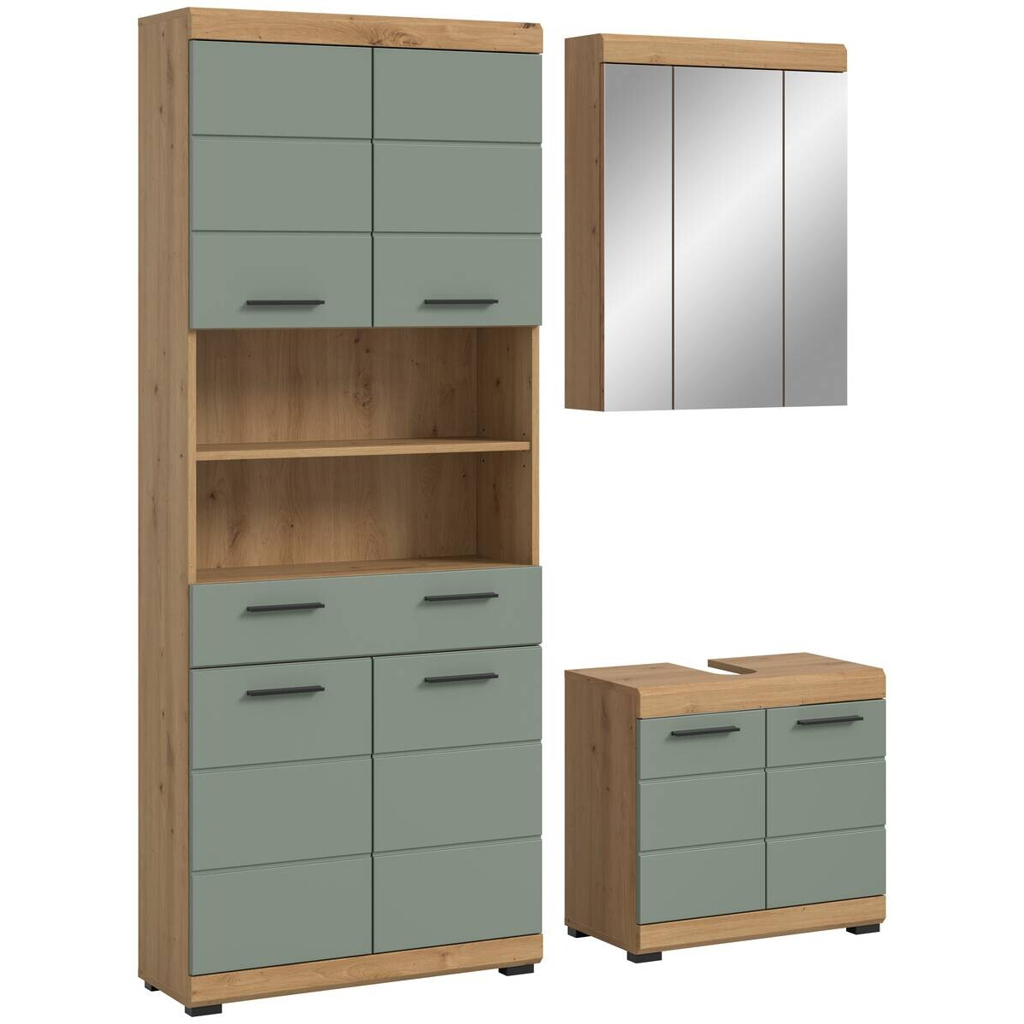 Badezimmer-Set Scout Eiche Artisan Nachbildung salbei Nachbildung B/H/T: ca. 149x34x191 cm
