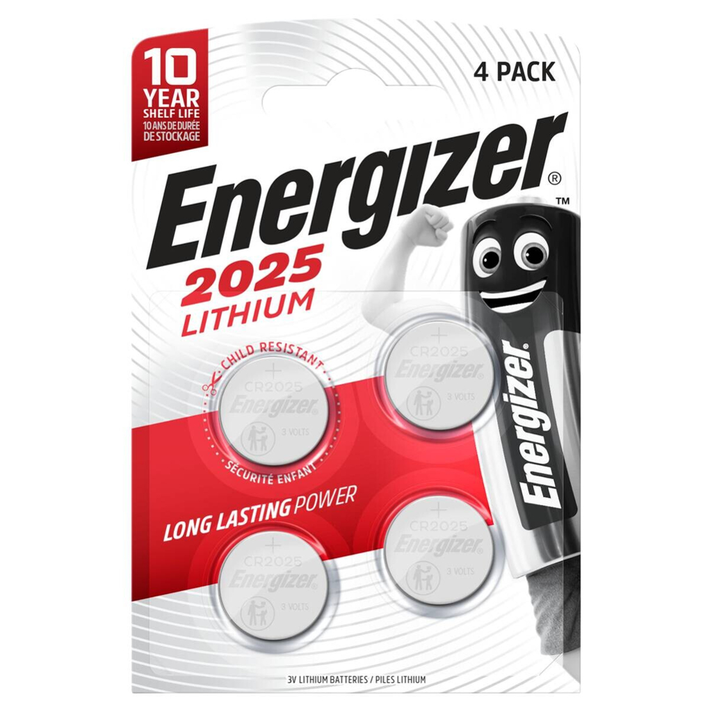 Energizer Knopfzelle Lithium CR2025 4er Pack
