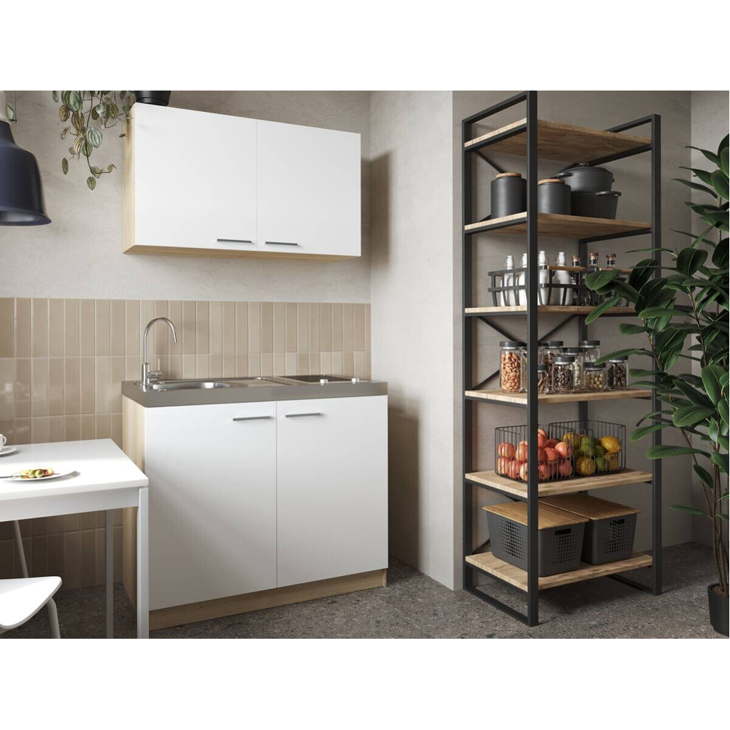 Anbauküchen-Set Merle weiß B/H/T: ca. 100x200x60 cm
