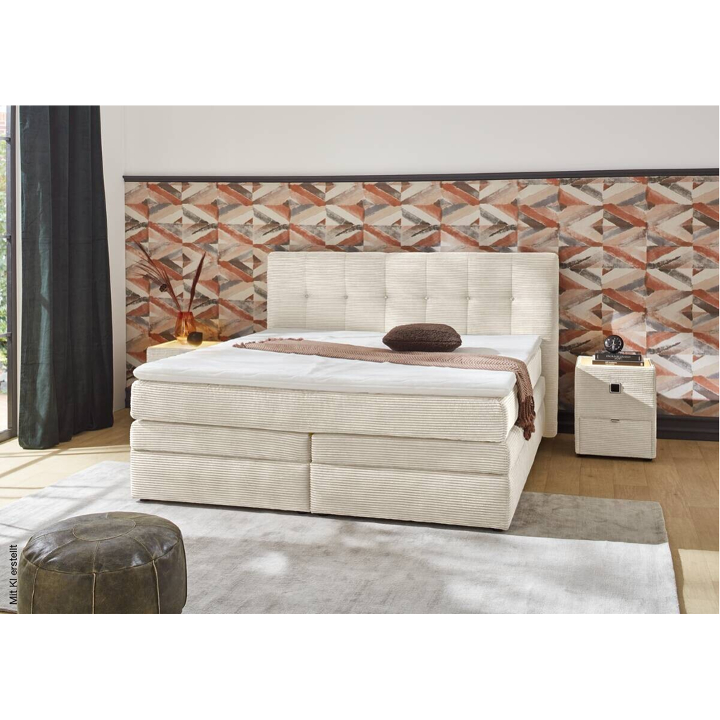 Boxspringbett beige Liegefläche B/L: ca. 180x200 cm