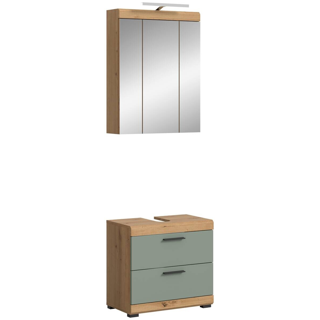 Badezimmer-Set Scout Eiche Artisan Nachbildung salbei Nachbildung B/H/T: ca. 60x191x37 cm