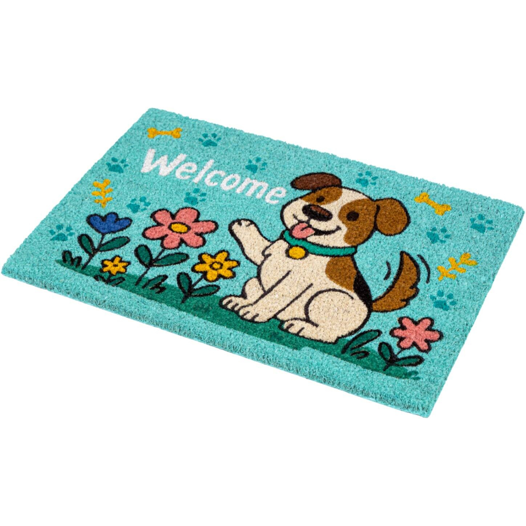 Fußmatte Kokos Dog blue Multi B/L: ca. 40x60 cm