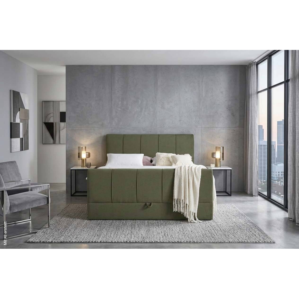 Boxspringbett Harmony olive Liegefläche B/L: ca. 180x200 cm
