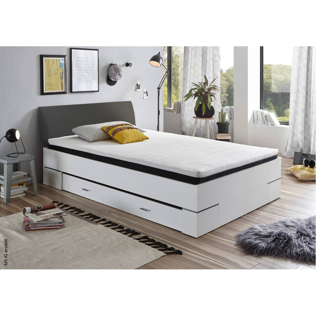 Futonbett Letana weiß Liegefläche B/L: ca. 140x200 cm