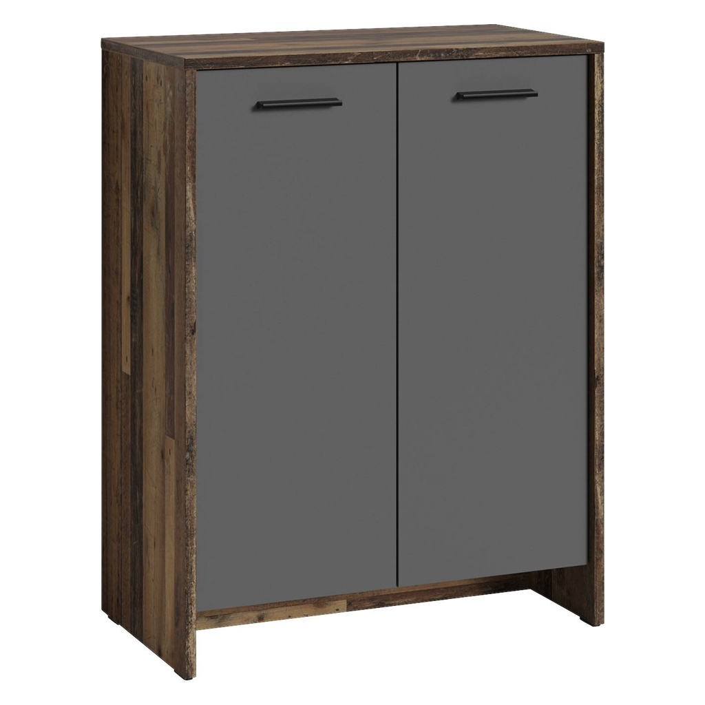 Schuhkommode BEN Eiche Old Wood Nachbildung anthrazit B/H/T: ca. 63x83x35 cm