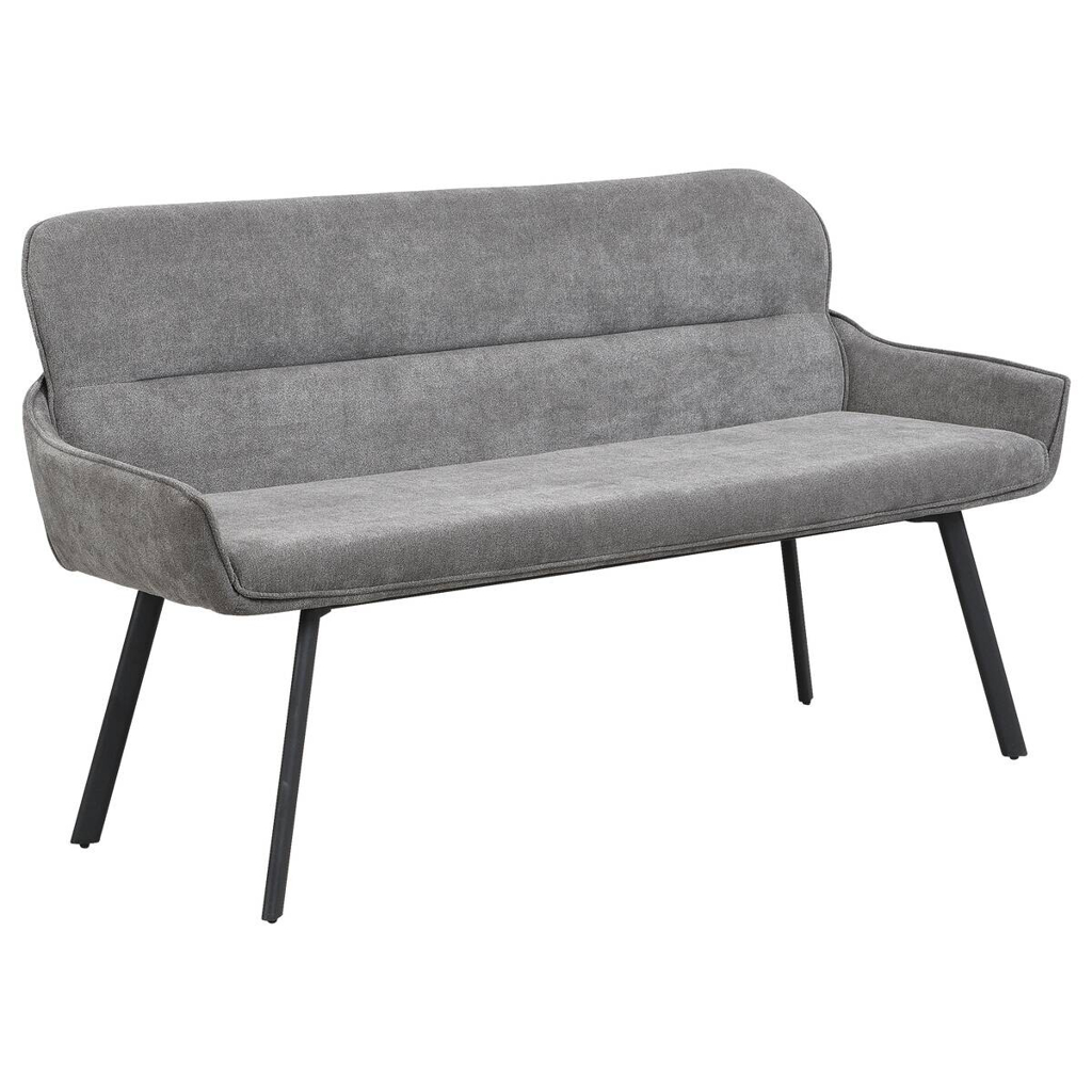 Sitzbank RICO schwarz grau Stoff Metall B/H/T: ca. 140x90x62 cm