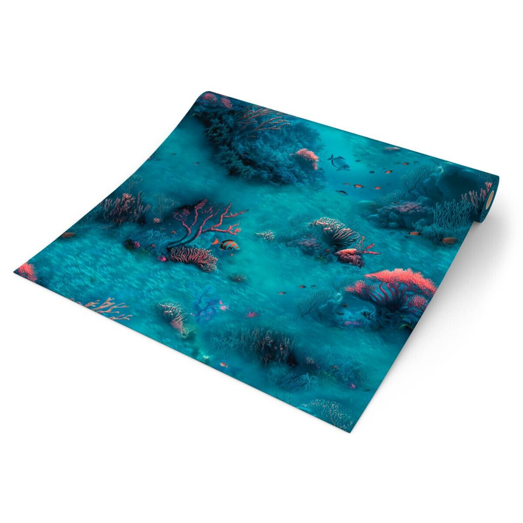 UGEPA Papiertapete blau bunt B/L: ca. 53x1005 cm