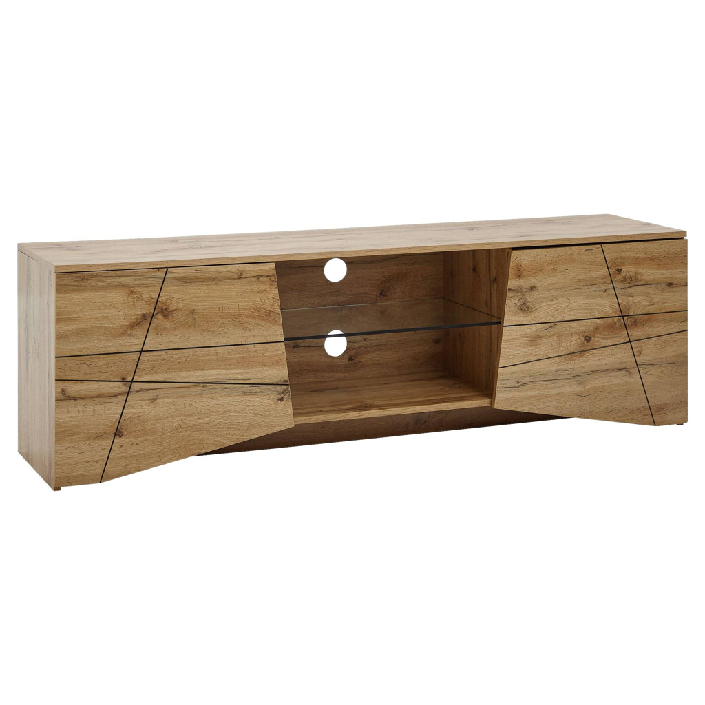 Lowboard Eiche Nachbildung glasklar B/H/T: ca. 160x50x40 cm