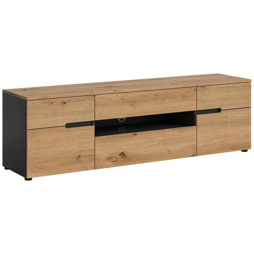 TV-Lowboard Canu basaltgrau Nachbildung Artisan Oak Nachbildung B/H/T: ca. 55x184x44 cm