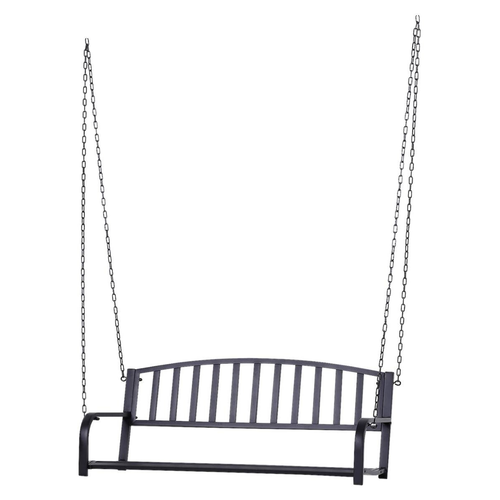 Outsunny Hängebank schwarz Metall B/H/T/L: ca. 60x53x63x127 cm