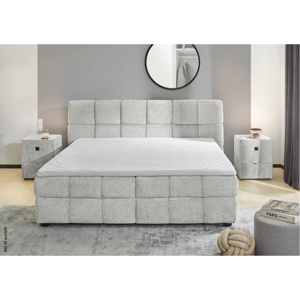 Boxbett hellgrau Liegefläche B/L: ca. 180x200 cm