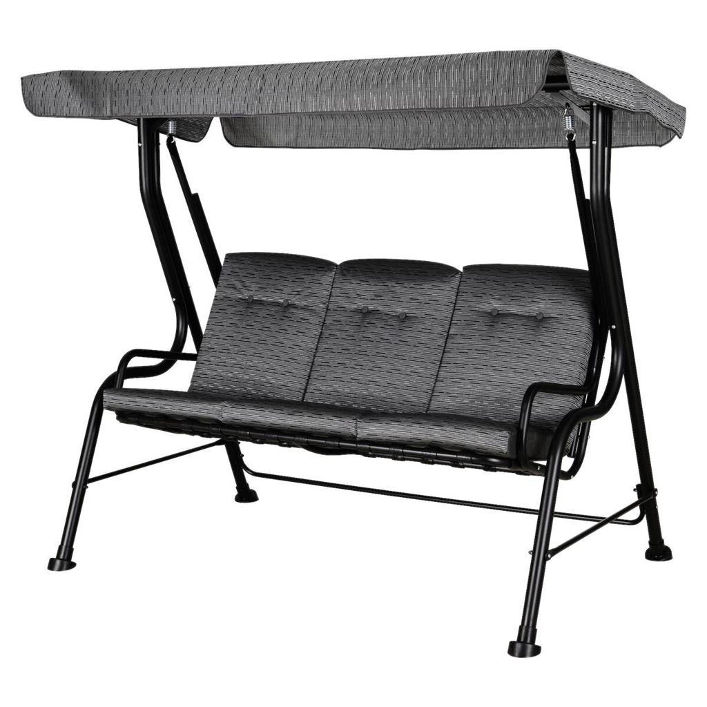 Outsunny Hollywoodschaukel schwarz Stahl B/H/T: ca. 200x170x120 cm