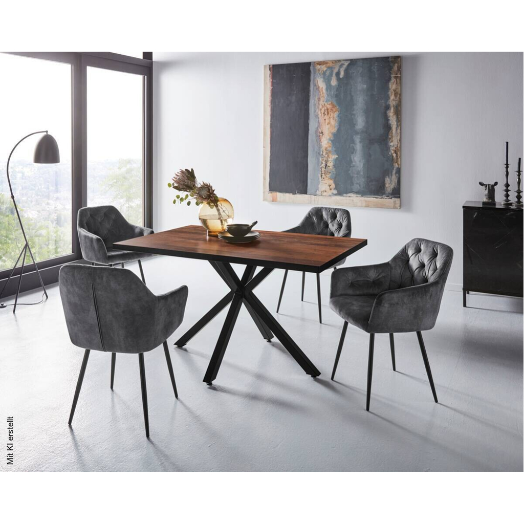Essgruppe Cleo I anthrazit Holzwerkstoff B/H/T: ca. 140x76x90 cm