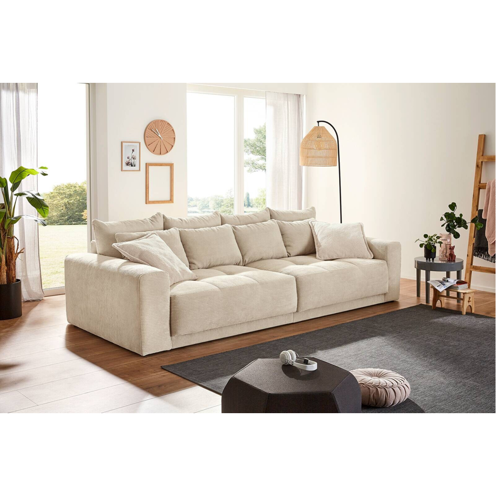 Big Sofa beige Microfaser B/H/T: ca. 298x80x135 cm