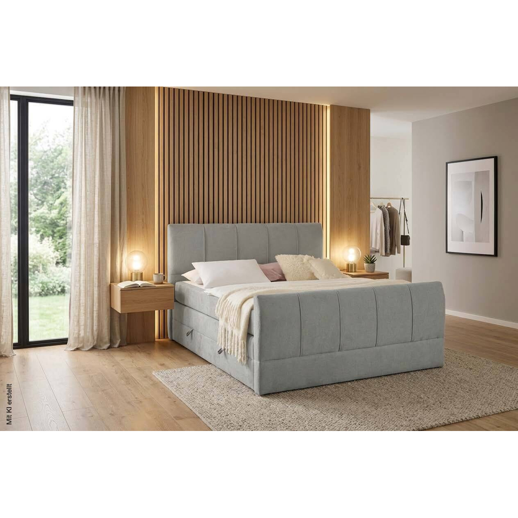 Boxspringbett Harmony grau Liegefläche B/L: ca. 180x200 cm