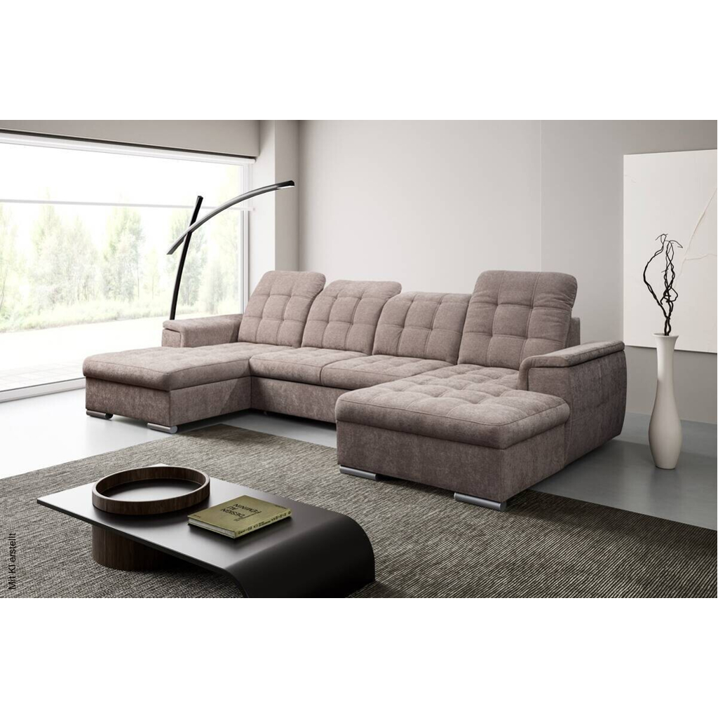 Wohnlandschaft Nadja stone Microfaser B/H/T: ca. 330x105x174 cm