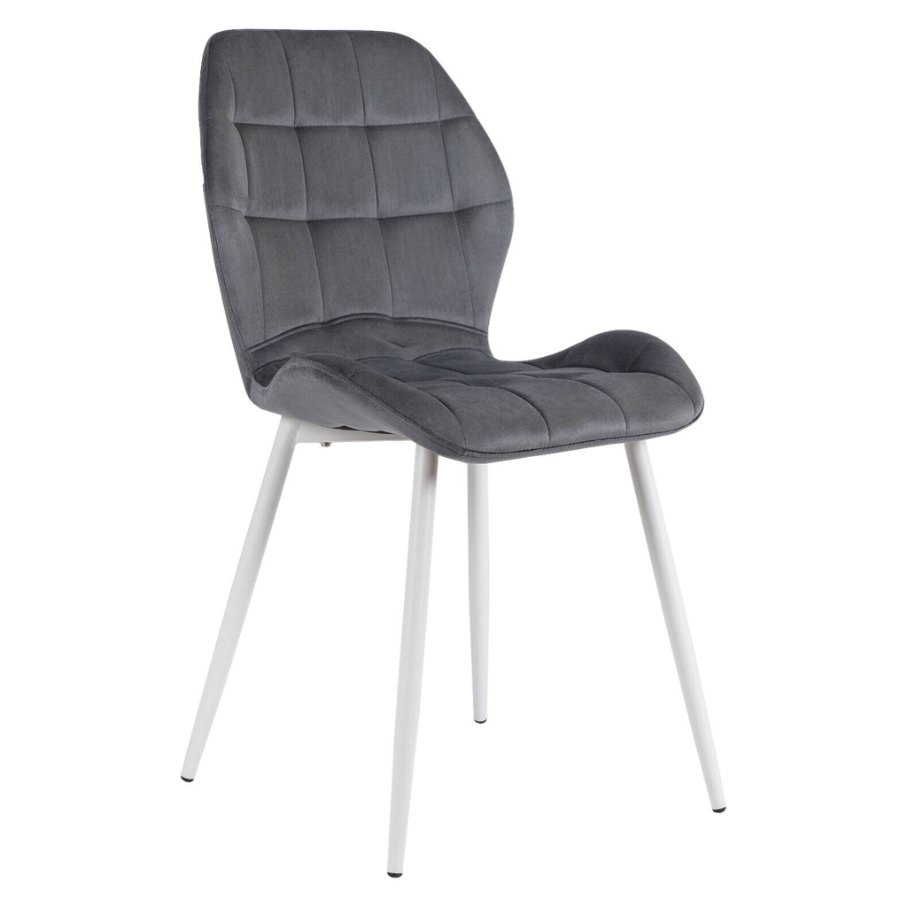 Stuhl LUCKY grau Velourstoff B/H/T: ca. 47x86x58 cm
