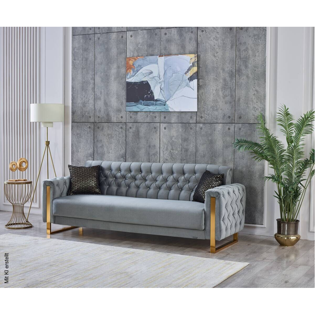 Schlafsofa Crystal braun grau B/H/T: ca. 235x86x87 cm