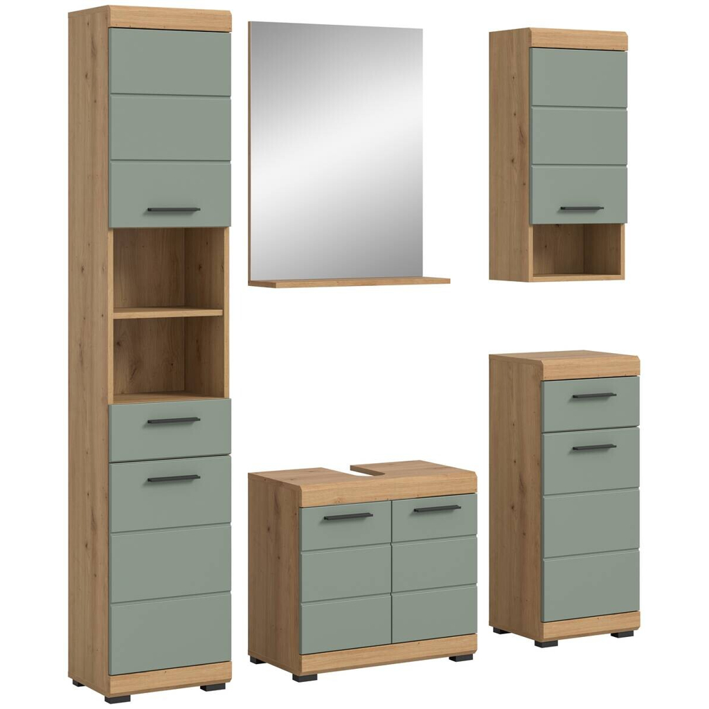 Badezimmer-Set Scout Eiche Artisan Nachbildung salbei Nachbildung B/H/T: ca. 164x191x34 cm
