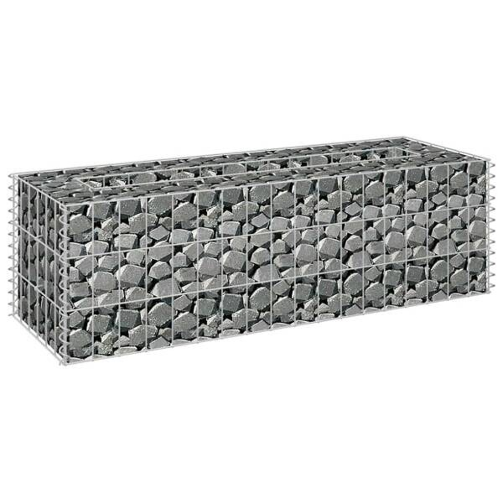 Gabionen-Hochbeet silber Stahl B/H/L: ca. 30x30x90 cm
