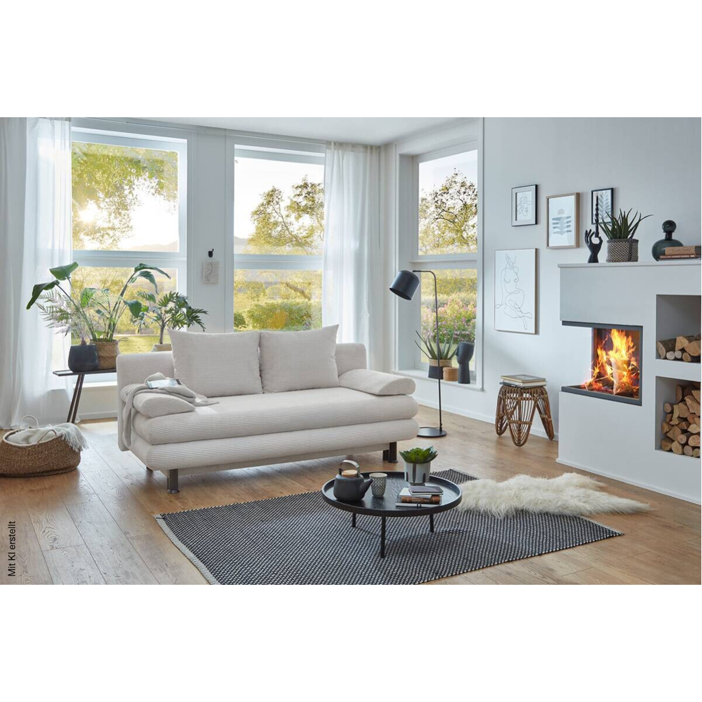 Schlafsofa Bern natur Microfaser B/H/T: ca. 190x93x92 cm