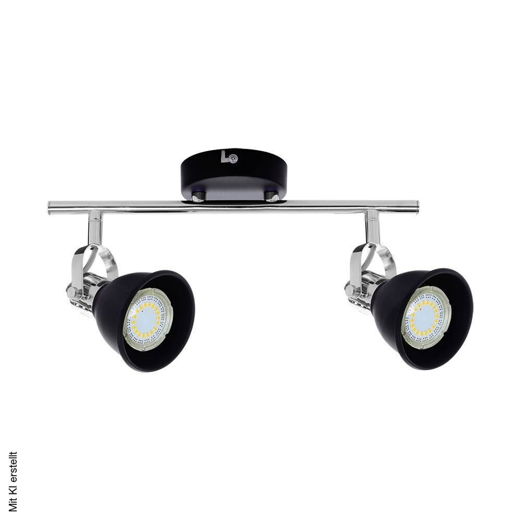 SPOT Light Spotbalken Anita schwarz Chrom Metall B/H/T: ca. 40x19x17 cm GU10 2 Brennstellen
