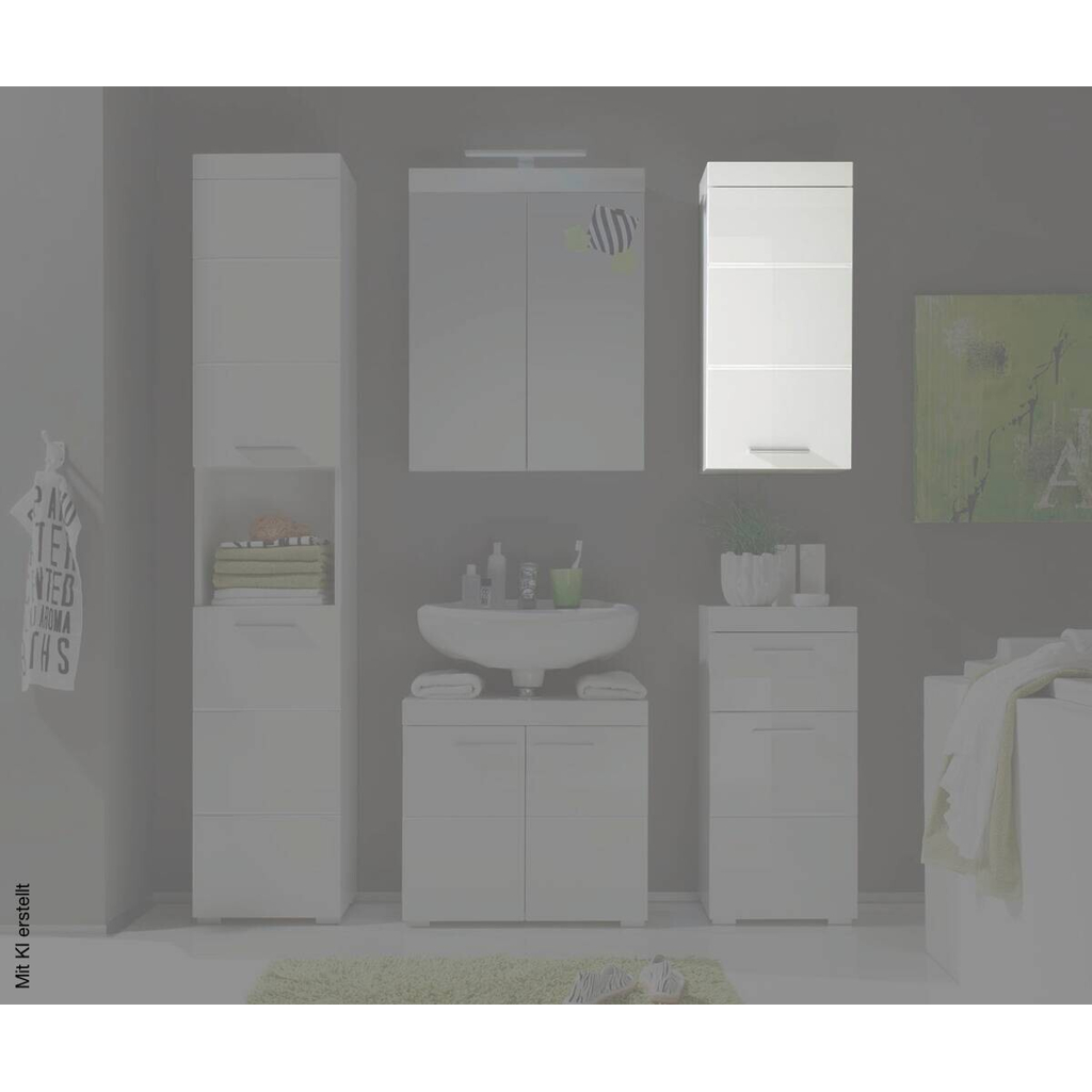 Badhängeschrank Amanda weiß weiß Hochglanz B/H/T: ca. 37x77x23 cm