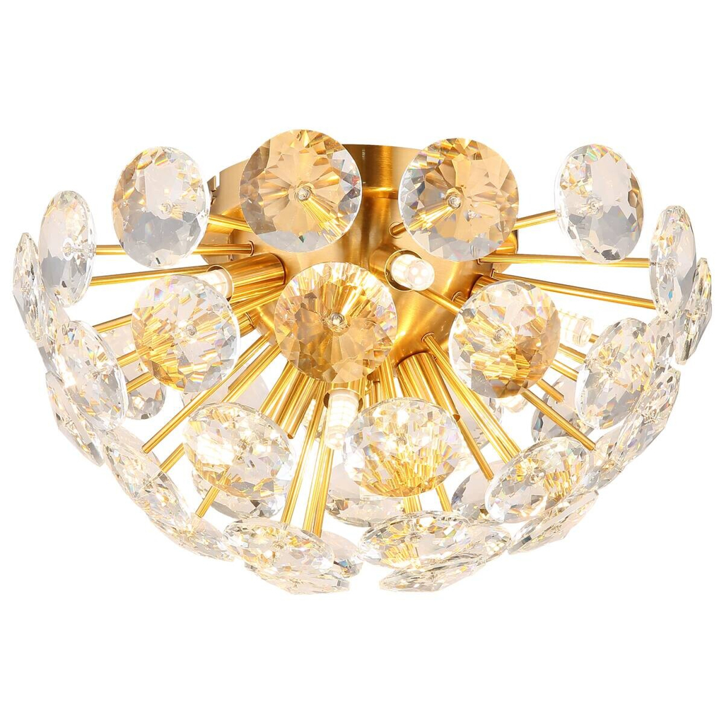 GLOBO Deckenleuchte gold klar Metall H/D: ca. 22x39 cm 10 Brennstellen