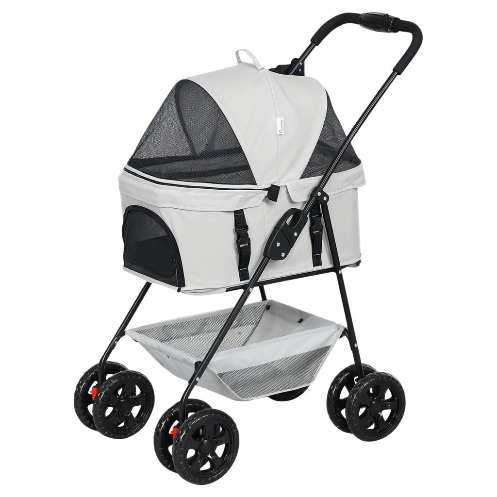 PawHut Hundewagen hellgrau Polyester B/H/L: ca. 50x102x76 cm