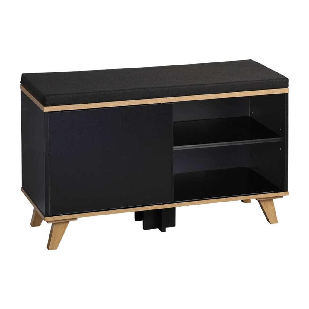 Kesper Schuhschrank schwarz Holz B/H/L: ca. 30x48x77 cm