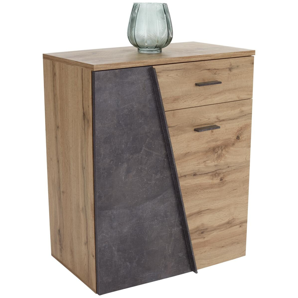 Schuhkommode Venedig Eiche Artisan Nachbildung Beton dunkel Nachbildung B/H/T: ca. 80x92x35 cm