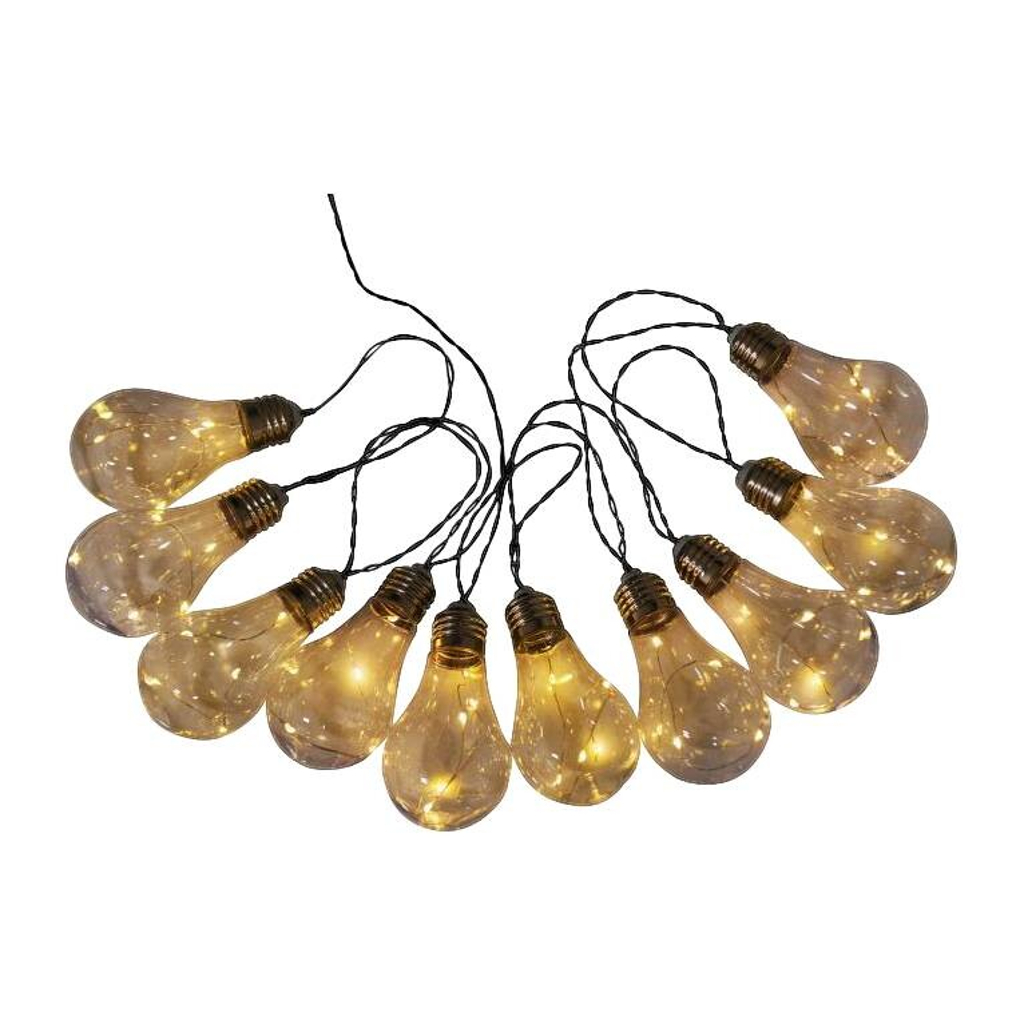 LED/Solar Lichterkette 3 m transparent Kunststoff