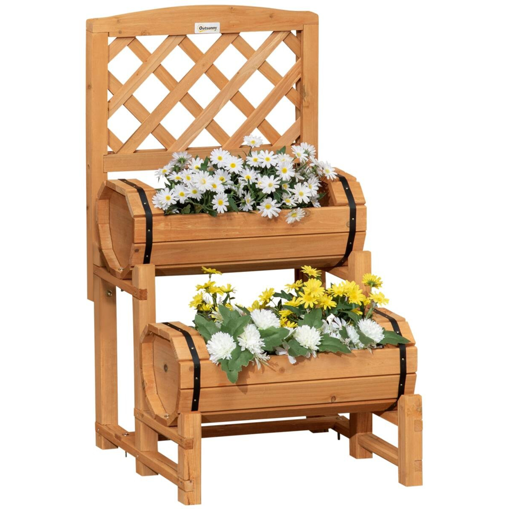 Outsunny Blumenkasten mit Rankgitter