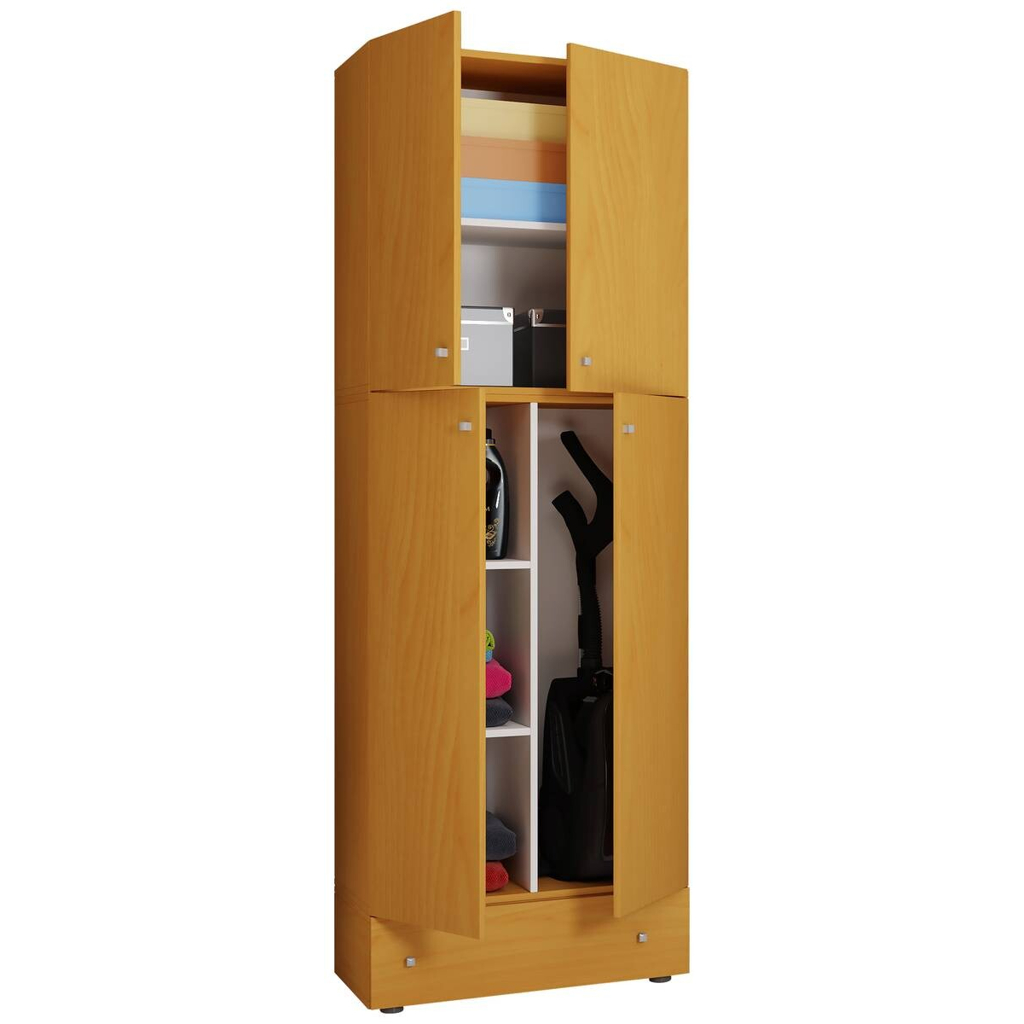 Putzschrank Lona buche Nachbildung weiß B/H/T: ca. 70x200x39 cm