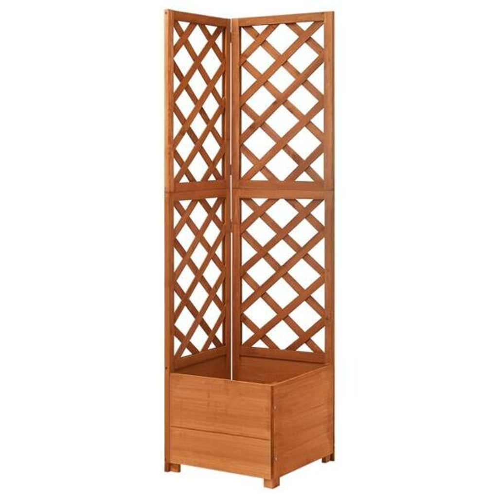 Eckspalier mit Pflanzkasten braun Holz B/H/L: ca. 40x150x40 cm