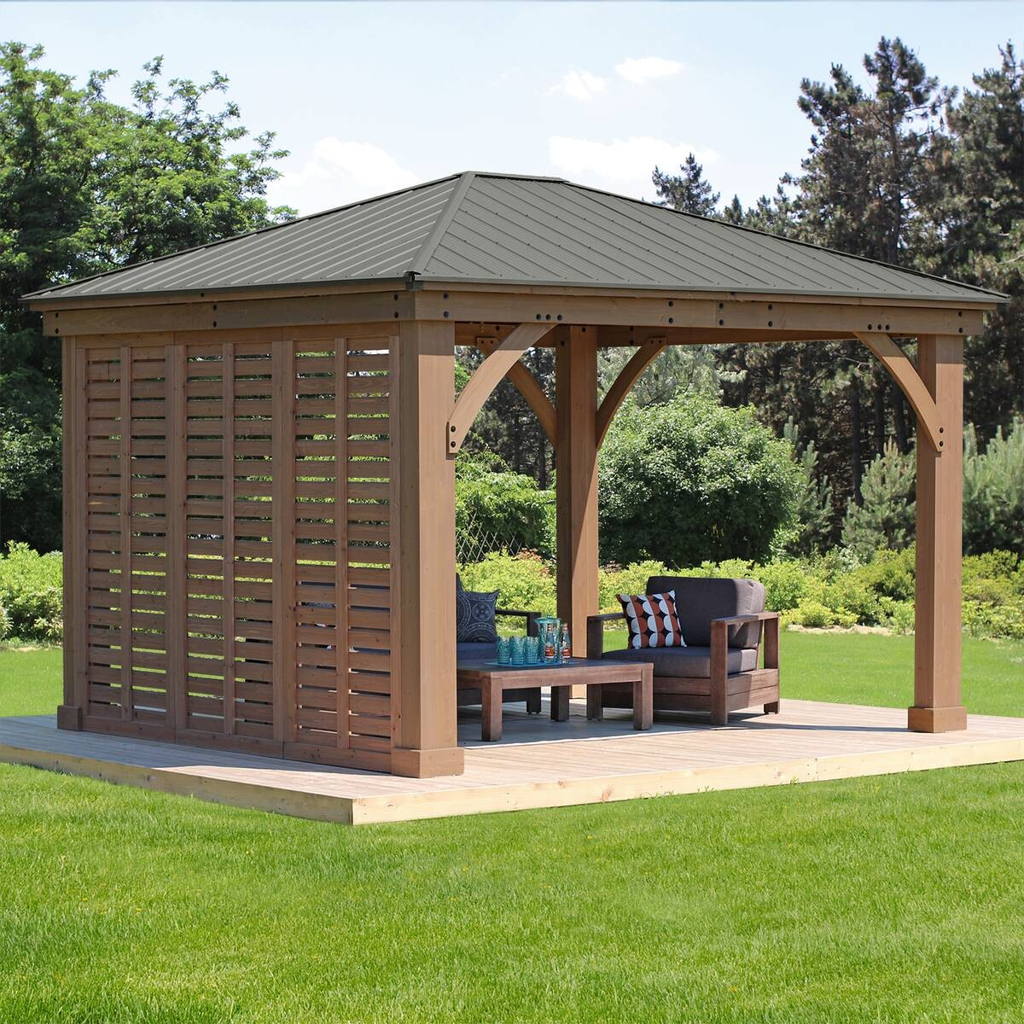 Westmann Seitenwand für Pavillon Devon natur Holz